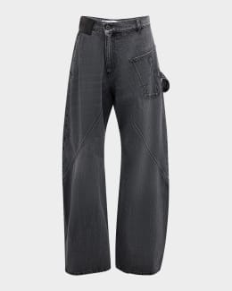 デニム・ジーパン JW ANDERSON Black Denim Wide-Leg Jeans JW ANDERSON(ジェイ ダブリュー アンダーソン)商品ページ - Logo
