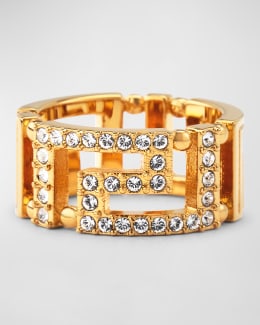 【VERSACE★国内発 関税込】クリスタル装飾リング Bright Crystal Ring Gold | VERSACE US