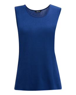Midnight Teal Bamboo Long Scoop Neck Tank main image 0