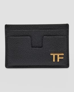 Saint Laurent YSL Monogram Card Case in Grained Leather