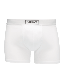 Versace Underwear Long Trunk W/Greca Border
