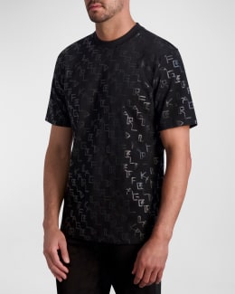 Authentic+Louis+Vuitton+Allover+Logos+Printed+T-shirt+Black+Size+M