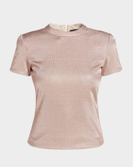 THE ROW Jannat Classic Fitted Silk Knit Top | Neiman Marcus