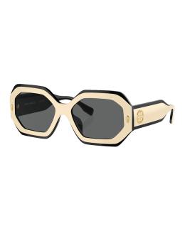 Tory Burch Rectangle Acetate Sunglasses | Neiman Marcus