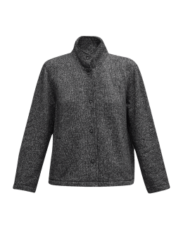 Lafayette 148 New York Snap-Front Structured Wool Jersey Jacket