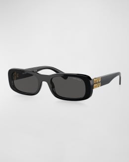 Miu Miu MU A55S Steel Square Sunglasses | Neiman Marcus