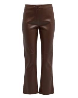 Cout De La Liberte Super High-Rise Snakeskin Leather Super Bell Flare Pants
