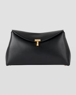 【TOTEME】Suede belted clutch bag Belted suede clutch black – TOTEME