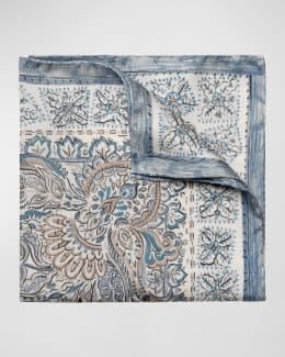 Medallion Print Pocket Square | Blue main image 0