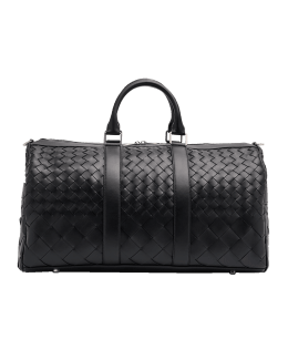 Burberry Men's Charcoal Check Holdall Duffel Bag | Neiman Marcus