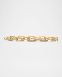 David Yurman Stax Link Bracelet with Diamonds in 18K Gold