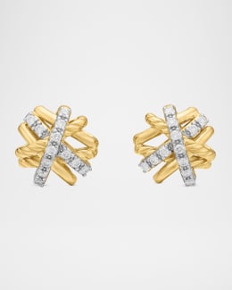 David Yurman Infinity Earrings with Diamonds in 18K Gold