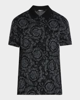 VERSACE ブラック ポロシャツ ギリシャ模様 ヴェルサーチ VERSACE（ヴェルサーチェ） ヴェルサーチ グレカ メンズ 半袖