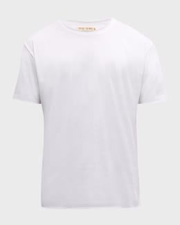 Thom Browne Men's Cotton Stripe-Trim Crewneck T-Shirt