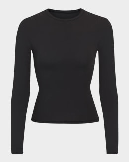 SKIMS Fits Everybody Crewneck Long-Sleeve T-Shirt | Neiman Marcus
