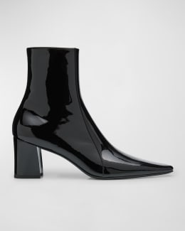 Patent leather flat boots sale
