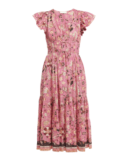 Francesca floral cotton poplin midi dress in multicoloured - Ulla Johnson