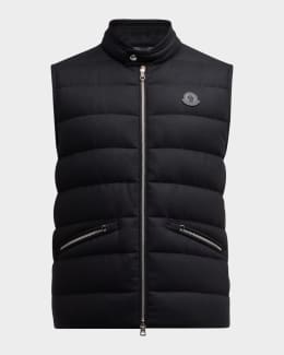 MONCLER｜VESTS (1A00019 597X6 999) Moncler Men's Gabas Short Sleeve Padded Vest | Neiman Marcus