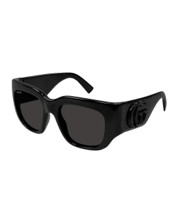 Gucci Oversized Rectangular Acetate Sunglasses Neiman Marcus