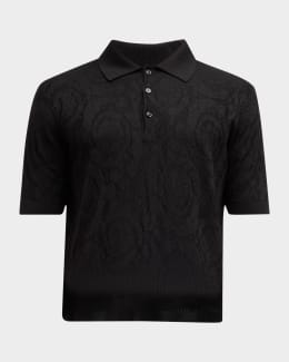 Dolce&Gabbana Men's DG Jacquard Silk Polo Shirt | Neiman Marcus
