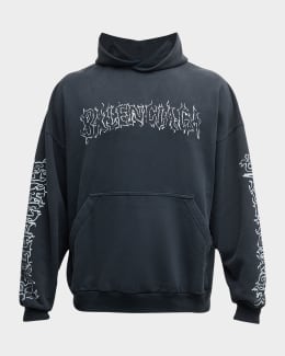 Balenciaga Men's 3B Stencil Medium-Fit Hoodie | Neiman Marcus