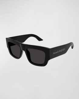 サングラス ALEXANDER MCQUEEN Black Acetate Punk Rivet Sunglasses Alexander McQueen Black Acetate Punk Rivet Sunglasses