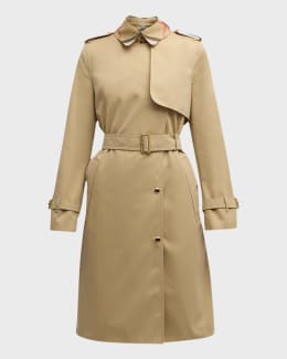 Burberry London Mulberry Silk Blend Trenchcoat White, $1,895, Neiman  Marcus