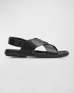 Prada Men's Leather Fisherman Sandals | Neiman Marcus