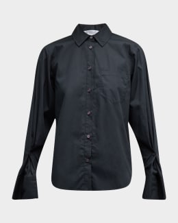 トップス ENFOLD FRILL-COLLAR SHIRT NAVY FRAME The Ruffle Collar Top - Bergdorf Goodman