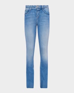 FRAME Le High N' Tight Straight Cut-Out Jeans | Neiman Marcus