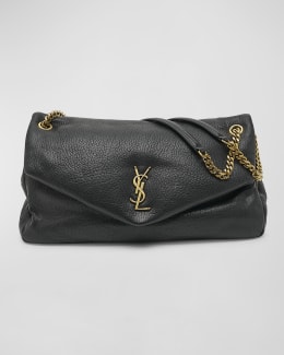 Saint Laurent Manhattan Medium Shoulder Bag in Croc-Embossed