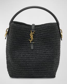 （US発）Saint Laurent Oxalis モノグラム・ショルダーバッグ カサンドラ ショルダーバック（ラフィアマクラメ）OXALIS