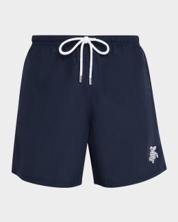 Vilebrequin Men's Mistral Embroidered X-Ray Seaweed Swim Shorts