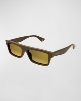 Gucci Men's Oversized Rectangle Sunglasses | Neiman Marcus
