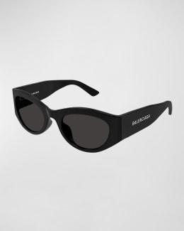 Balenciaga Wavy Plastic Rectangle Sunglasses | Neiman Marcus