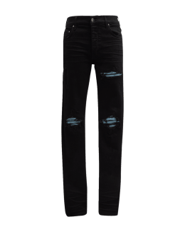 Amiri Men's Faded Skinny Jeans with Staggered Logo - Bergdorf Goodman
