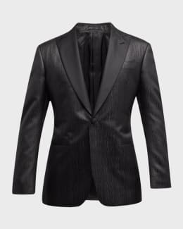 【2本セットに変更】STEFANO RICCI Stefano Ricci Men's Silk Check Shawl-Lapel Dinner Jacket