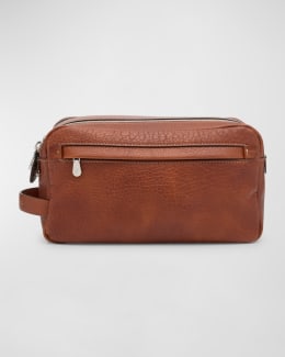 Brunello Cucinelli Men's Leather Toiletry Bag | Neiman Marcus