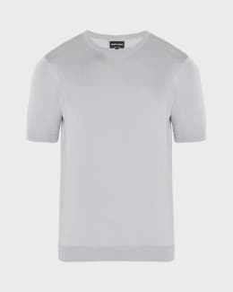 0401~HOMME PLUS Braided Motif Hem Crew-neck T-shirt