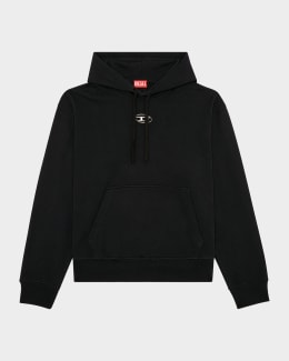 Saint Laurent Men's Quarter-Zip Logo Sweatshirt | Neiman Marcus