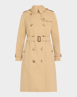 Burberry Ellingham Belted Flare Trench Coat | Neiman Marcus