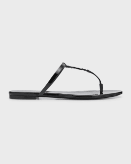 サンダル Saint Laurent Flip-flops and thongs Saint Laurent Cassandra Leather YSL Thong Sandals | Neiman