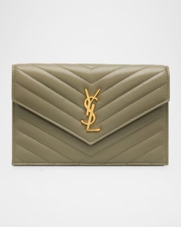 Saint Laurent Envelope Triquilt Small YSL Shoulder Bag in