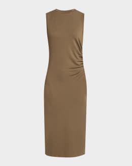 Vince Tipped Satin Midi Slip Dress | Neiman Marcus