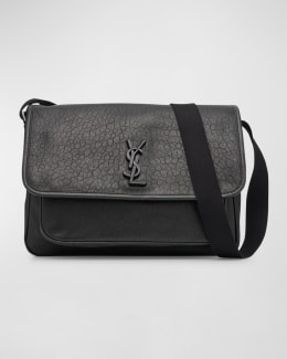 Saint Laurent Men's New City Grained Leather Camera Bag
