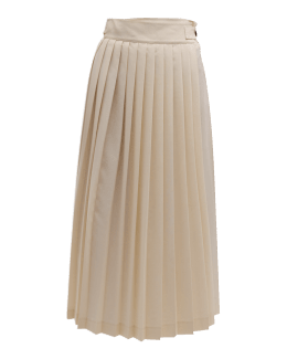 Perspective Lantern Central Sleeve Pleated Skirt