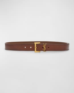 Saint Laurent YSL Python Leather Belt | Neiman Marcus