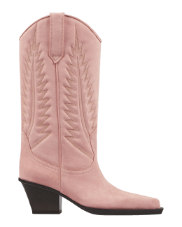 Rosario Embroidered Suede Western Boots