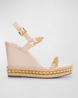 【Valentino Garavani】ロックスタッド Torchonレザートリムサン Valentino Garavani Rockstud Torchon T-Strap Espadrille