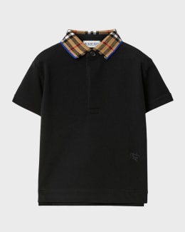 Burberry Boy s Johane Check Short Sleeve Polo Shirt Size 3 14 Neiman Marcus